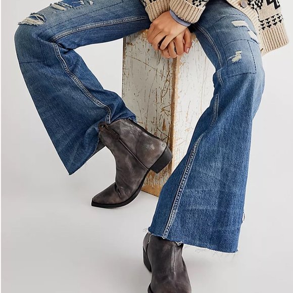 We The Free Wade Distressed Ankle Boots Washed Black Size EU 38 / US 8 - Picture 2 of 3